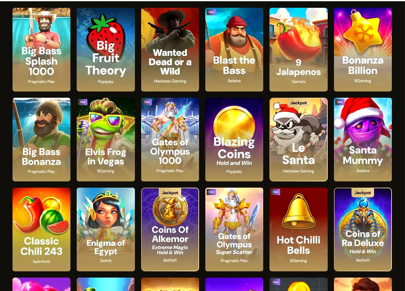 Spinsy mobile casino interface showing game lobby on smartphone screen